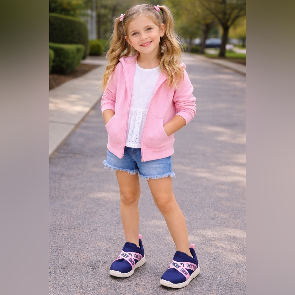DKNY Kids Blue and Pink Slip-On Sneakers - Picture 4 of 4
